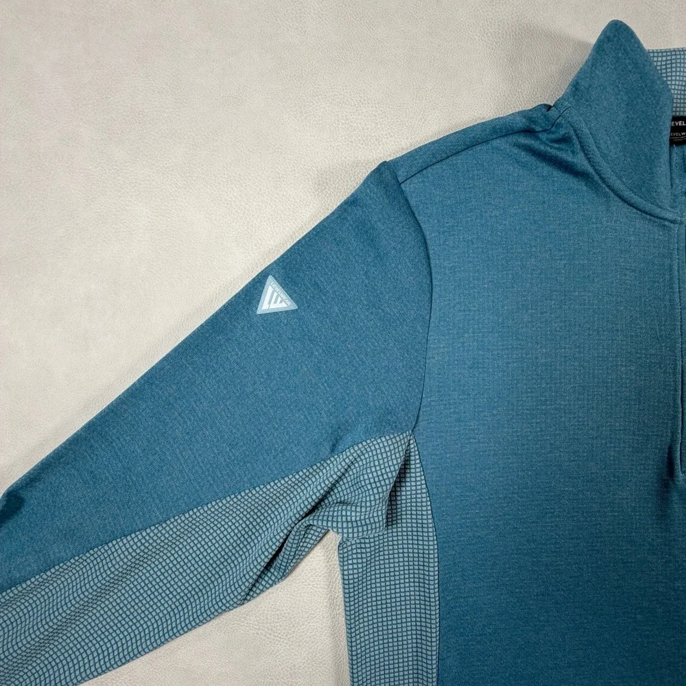 Levelwear Mens Medium Pullover Blue Quarter Zip Golf Performance Ocean Reef Club